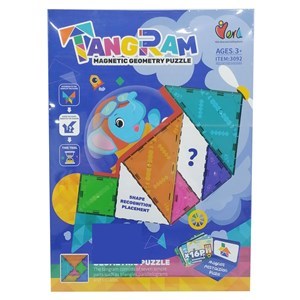 Imagen de Juego de mesa, tangram, magnético, 16 piezas en caja