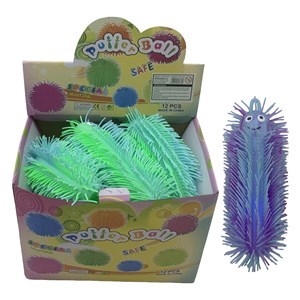 Imagen de Amansaloco de goma, con luz, gusano, CAJA x12, varios colores