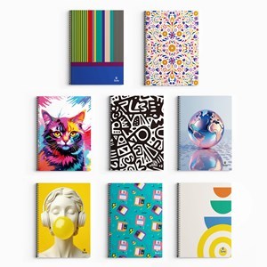 Imagen de Cuadernola de 96 hojas rayadas tapa dura, Sote PACK x4, 4 diseños