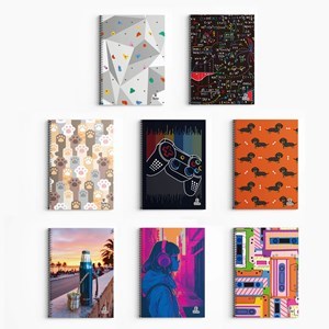 Imagen de Cuadernola de 70 hojas rayada con espiral, Sote PACK x4, varios diseños