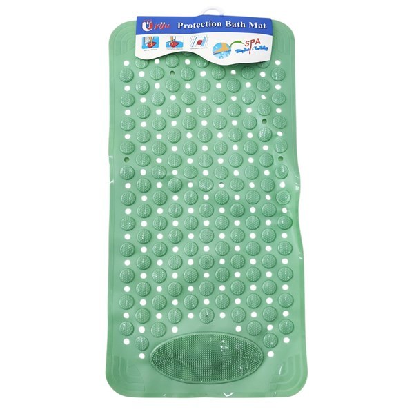 Imagen de Alfombra para baño de PVC con exfoliante para pies, con ventosas, varios colores