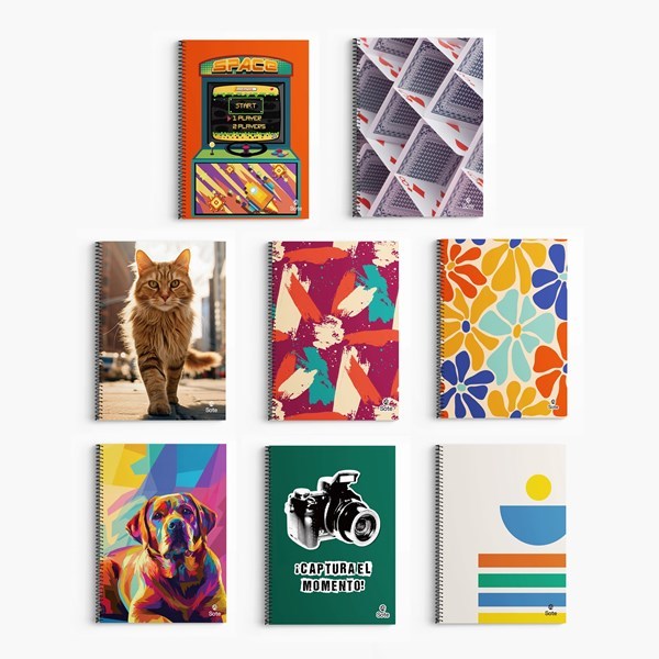 Imagen de Cuadernola de 96 hojas rayada, Sote PACK x4, varios diseños