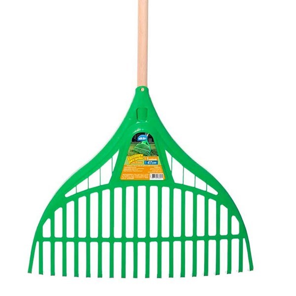 Imagen de Rastrillo de plástico, con mango de madera, ALKLIN