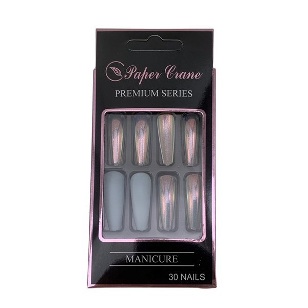 Imagen de Uñas postizas adhesivas, 8 uñas pintadas, 22 para pintar, incluye lima y esteca, en caja varios colores