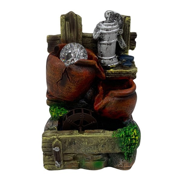 Imagen de Fuente de agua, de resina con esfera, en caja, varios modelos