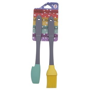 Imagen de Espátula y pincel de silicona, en cartón, colores surtidos