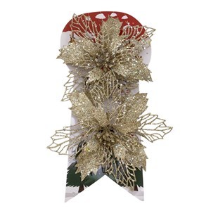 Imagen de Adorno navideño flor x2, en bolsa
