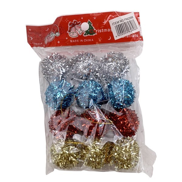 Imagen de Bolas navideñas x12 3cm, en bolsa, varios colores