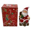 Imagen de Adorno navideño de cerámica, Papá Noel, con luz en caja
