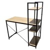 Imagen de Escritorio de hierro y MDF con estantería lateral, en caja Berlina Home