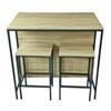 Imagen de Mesa barra desayunador de hierro y MDF con 2 butacas, en caja Berlina Home