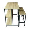 Imagen de Mesa barra desayunador de hierro y MDF con 2 butacas, en caja Berlina Home