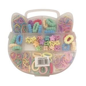 Imagen de Gomita para pelo con pinzas y broches, PACK x12