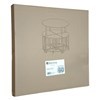Imagen de Mesa redonda de hierro y MDF con 4 bancos, BEIGE, en caja Berlina Home