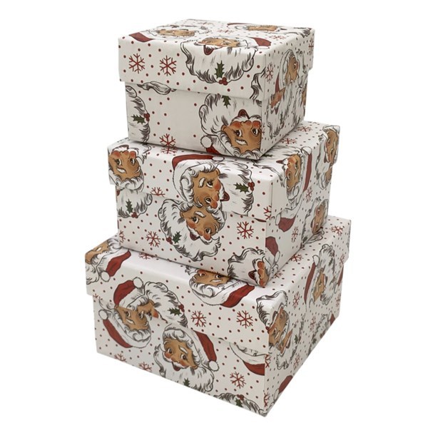 Imagen de Cajas forradas, set x3, diseño Navidad