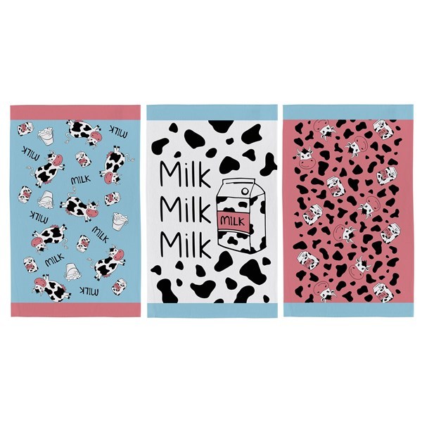 Imagen de Repasador 100% algodón, 65x40cm, 220g, diseño vacas, Berlina by Teka