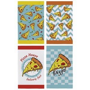 Imagen de Repasador 100% algodón, 65x40cm, 220g, diseño pizzas, Berlina by Teka