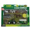 Imagen de Tractor a fricción, mini, con remolque, animales de granja y accesorios, en caja