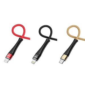 Imagen de Cable USB-Lightning reforzado, varios colores, KLGO en caja
