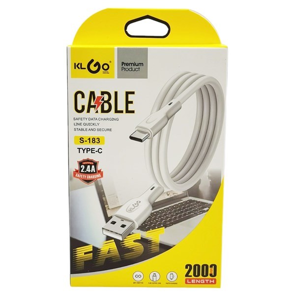 Imagen de Cable USB-C 2m, varios colores, KLGO, en caja