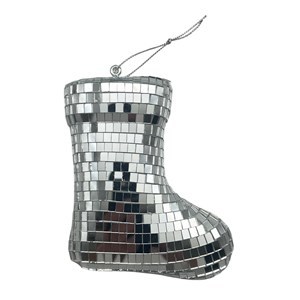 Imagen de Adorno navideño bota facetada espejada, en bolsa