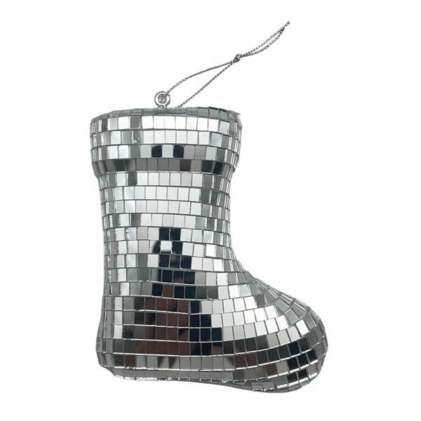 Imagen de Adorno navideño bota facetada espejada, en bolsa