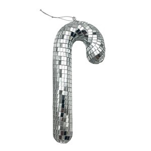 Imagen de Adorno navideño bastón facetado espejado, en bolsa