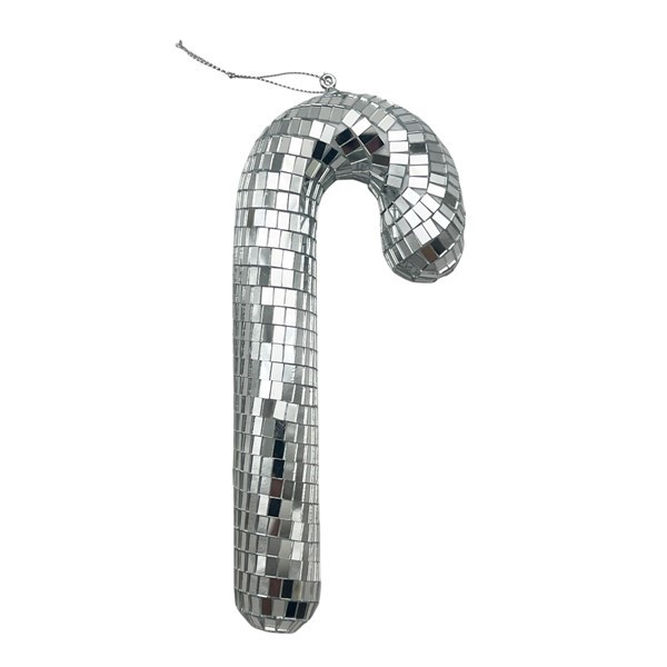 Imagen de Adorno navideño bastón facetado espejado, en bolsa