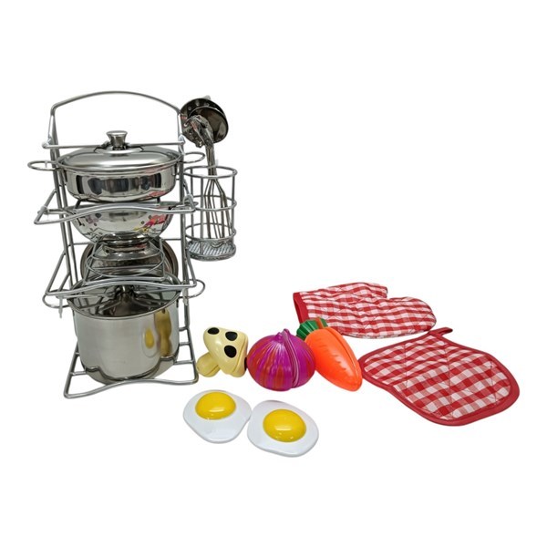 Imagen de Set de cocina, 18 piezas de metal, con organizador, en blister