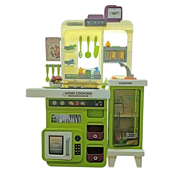 Imagen de Cocina de plástico con luz, sonido y accesorios, 68 piezas 3AA, en caja