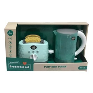 Imagen de Electrodomésticos, tostadora y jarra eléctrica con luz y sonido, 2AA, en caja