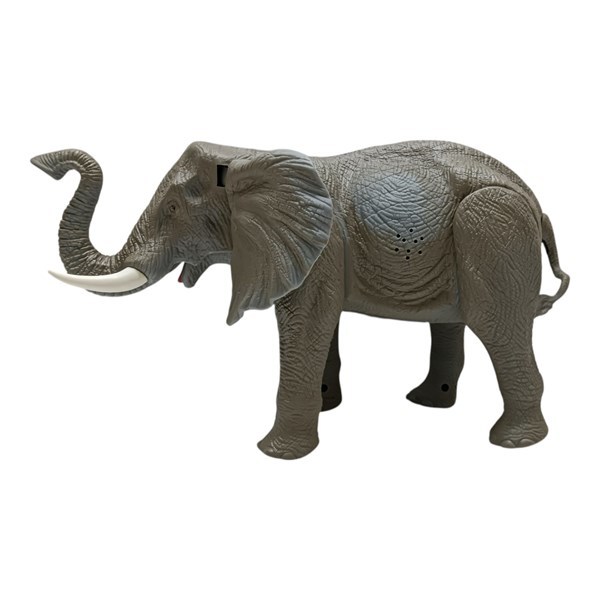 Imagen de Animal de plástico, elefante con luz, sonido y movimiento, 2AA, en caja