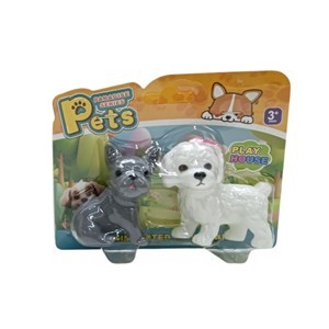 Imagen de Animales de plástico, mascota x2 perros, en blister