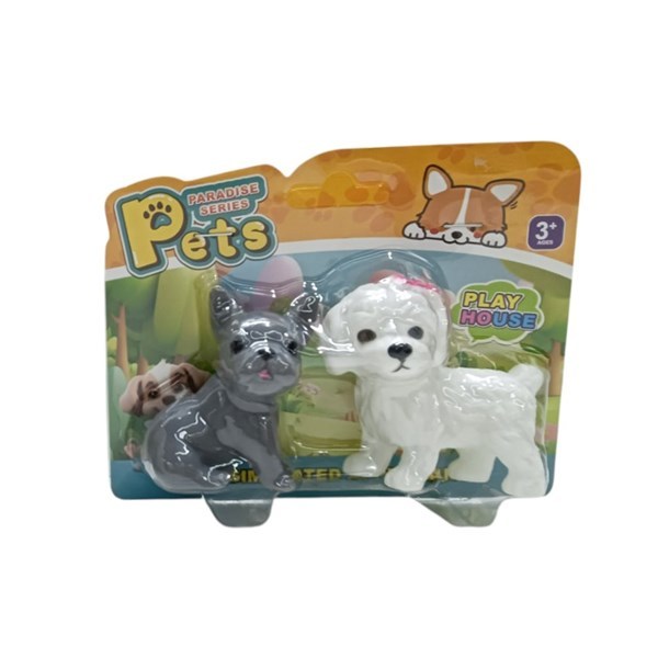 Imagen de Animales de plástico, mascota x2 perros, en blister