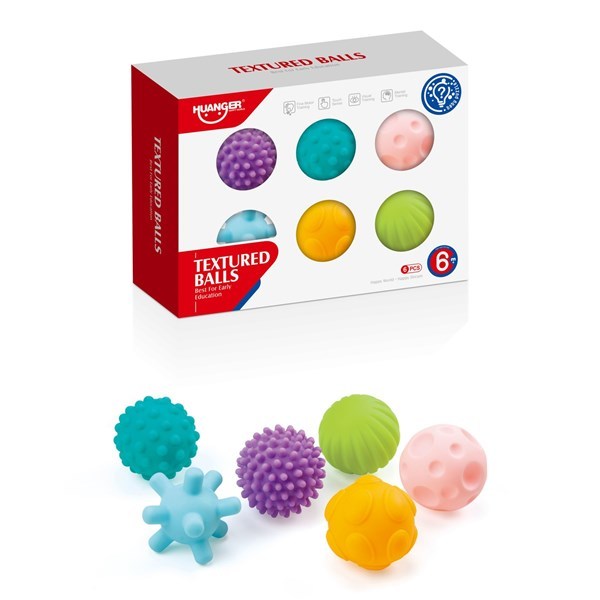 Imagen de Pelota para masajes x6 con texturas, HUANGER, en caja
