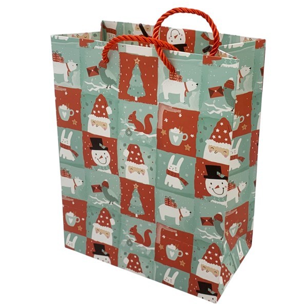 Imagen de Bolsa de regalo de papel diseño navideño surtido, PACK x12