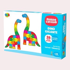 Imagen de Puzzle de cartón, 26 piezas doble faz, diseño dinosaurio, en caja