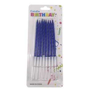 Imagen de Velitas de cumpleaños x8 en blister, CAJA x40, varios colores (por caja)