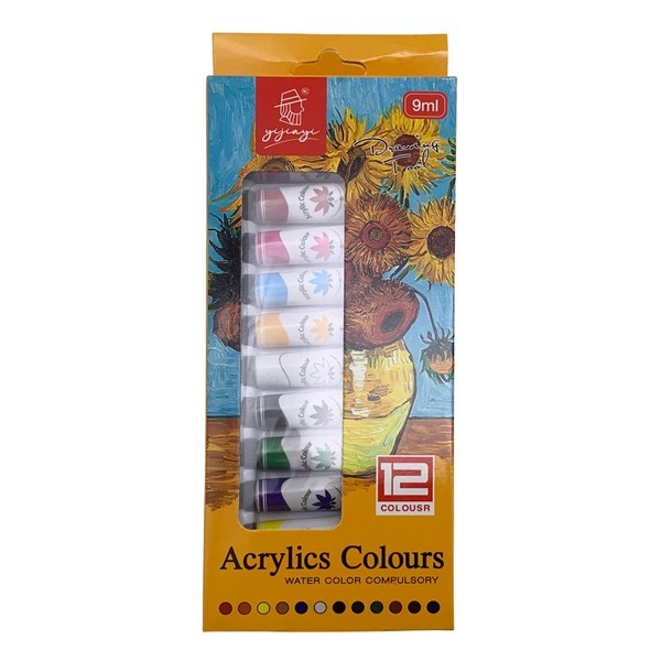 Imagen de Pintura acrílica x12 tubos 9ml, en caja