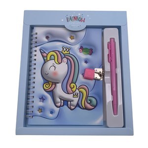 Imagen de Diario íntimo con llave y lapicera, varios diseños, unicornios en caja