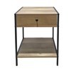 Imagen de Mesa auxiliar o de luz de hierro y MDF 1 estante 1 cajón, en caja Berlina Home