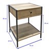 Imagen de Mesa auxiliar o de luz de hierro y MDF 1 estante 1 cajón, en caja Berlina Home