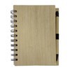 Imagen de Block x70 hojas con espiral, tapas de madera, con lapicera