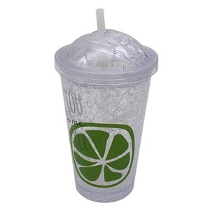 Imagen de Vaso con sorbito, de acrílico 450ml, tapa rosca, varios diseños