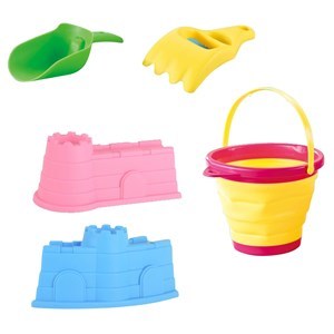 Imagen de Juego de playa, balde plegable, 5 piezas, en red
