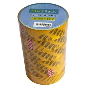 Imagen de Cinta adhesiva Matpack 50ys x25mm, para cintero, PACK x6 rollos
