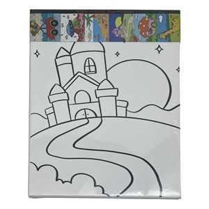 Imagen de Lienzo con bastidor, pincel y 6 pinturas, varios diseños, en bolsa