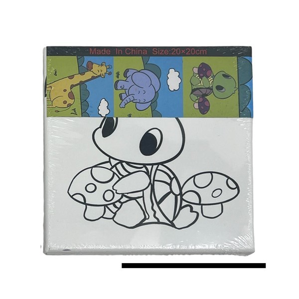 Imagen de Lienzo con bastidor, pincel y 6 pinturas, varios diseños, en bolsa