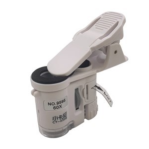 Imagen de Microscopio de mano con clip, luz LED y UV, en caja