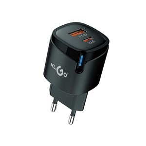 Imagen de Cargador con entrada USB-C y USB-A, 30W, KLGO, en caja